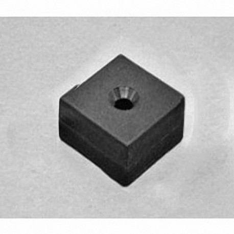 BX0X08DCSPC Neodymium Block Magnet, 1" x 1" x 1/2" thick w/ hole to accept 8 screws