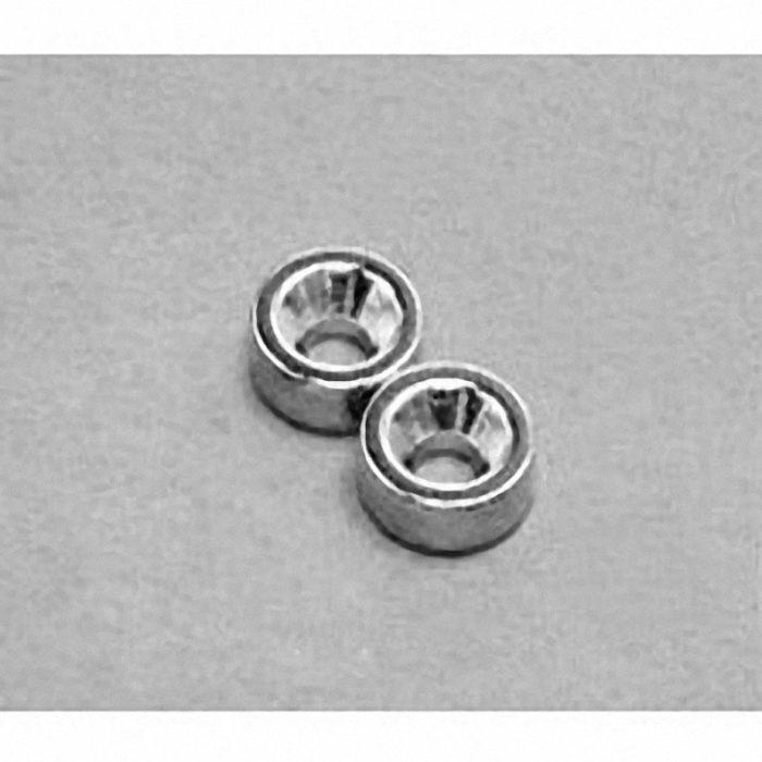 R622CS-P Neodymium Ring Magnet, 3/8" od x 1/8" id x 1/8" thick with countersunk hole for 4 screw