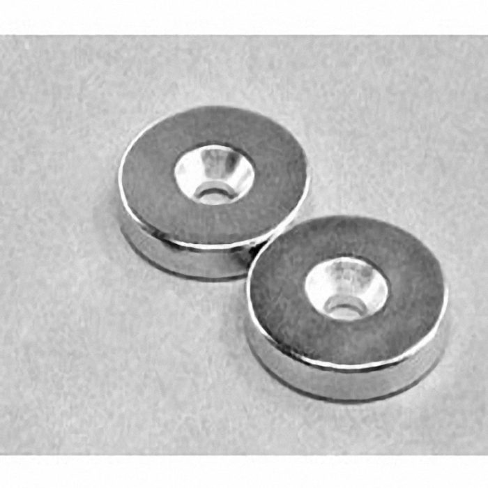 RX033CS-P Neodymium Ring Magnet, 1" od x 3/16" thick with countersunk hole for 10 screw